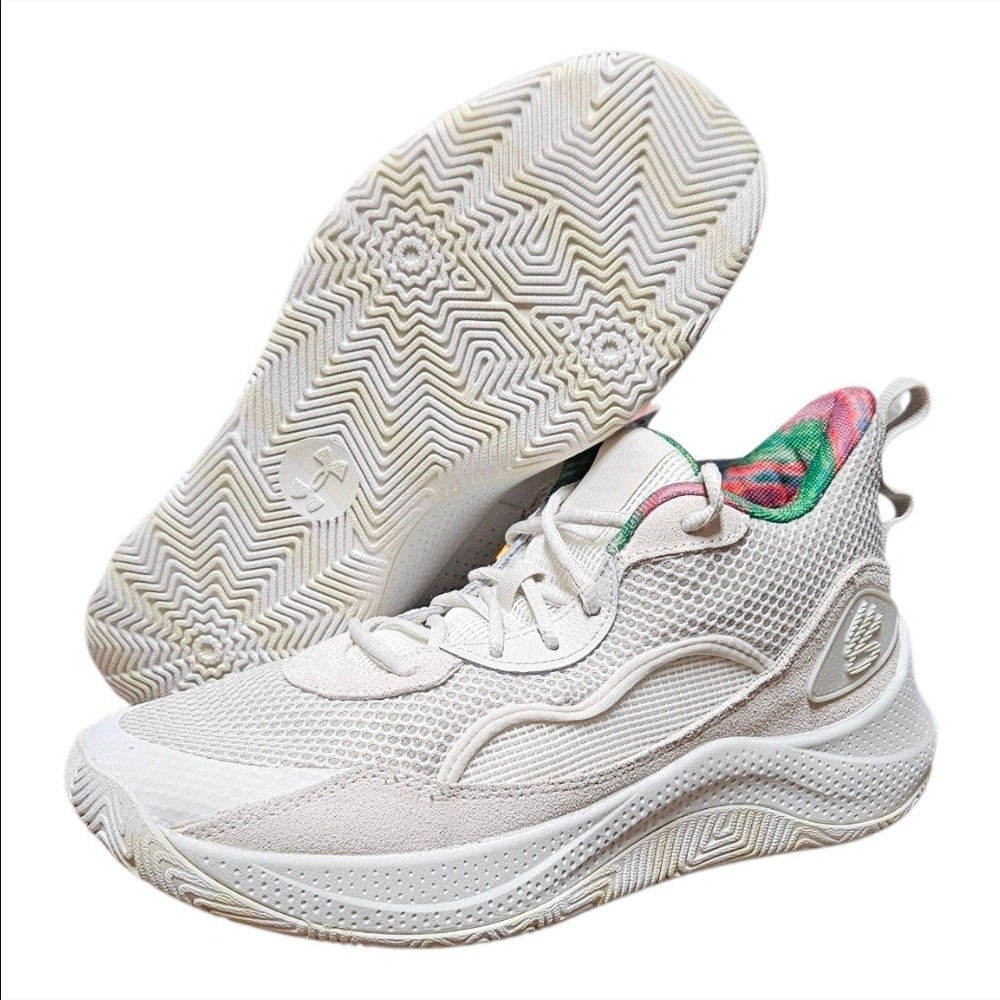 Under Armour Curry 3Z 24 SDE Basketball Shoes‎ Sneakers White Men's Size 9 New